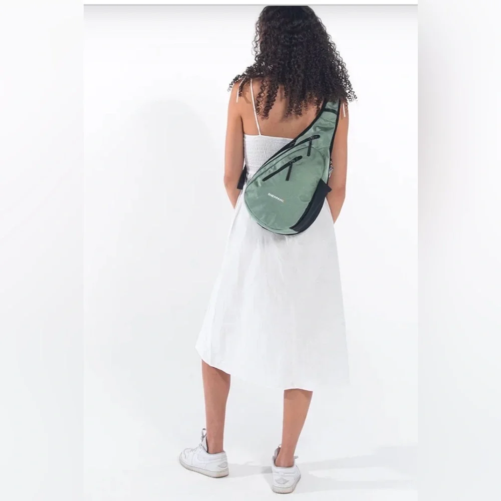 Sherpani Esprit AT Sage Green and Black Crossbody Sling Bag - Picture 5 of 9